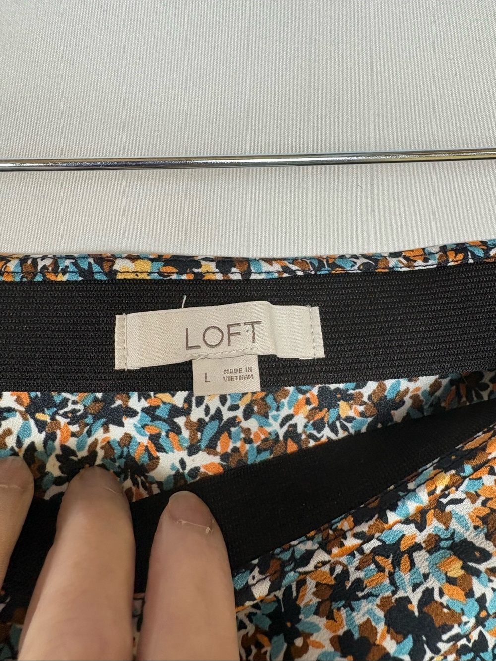 LOFT Floral Maxi Skirt in Cream and Black - Picture 4 of 7